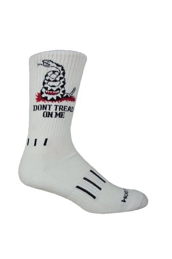 All-American White Crew Dont Tread on Me! USA Performance Crew Socks