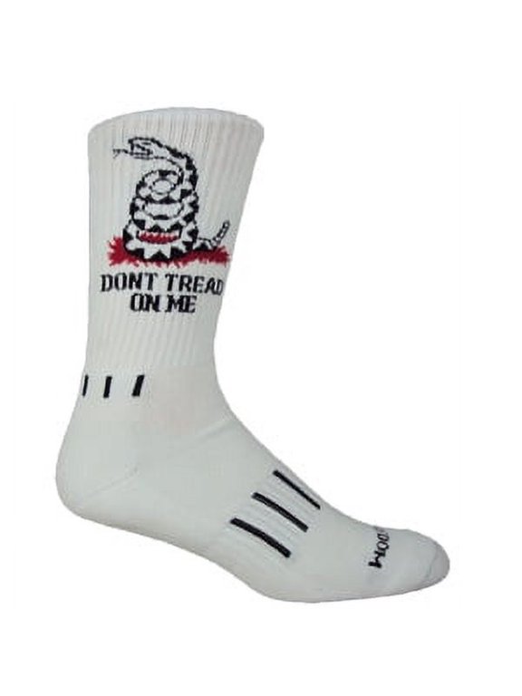 All-American White Crew Dont Tread on Me! USA Performance Crew Socks