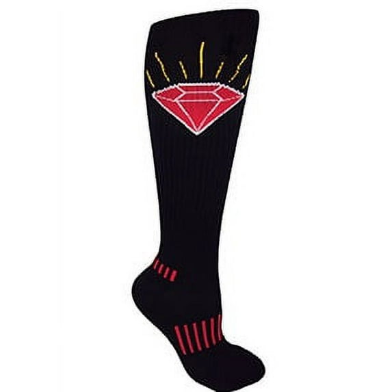 MOXY Socks Black Knee-High The Brilliant Ruby Diamond Deadlift Socks