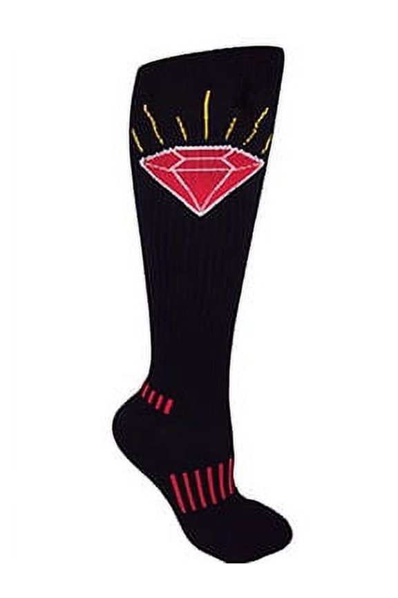 Black Knee-High The Brilliant Ruby Diamond Deadlift Socks