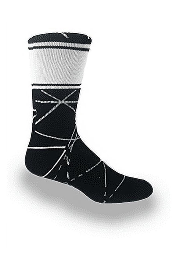 Black/White Hybrid Custom Dye Sublimation Crew Socks