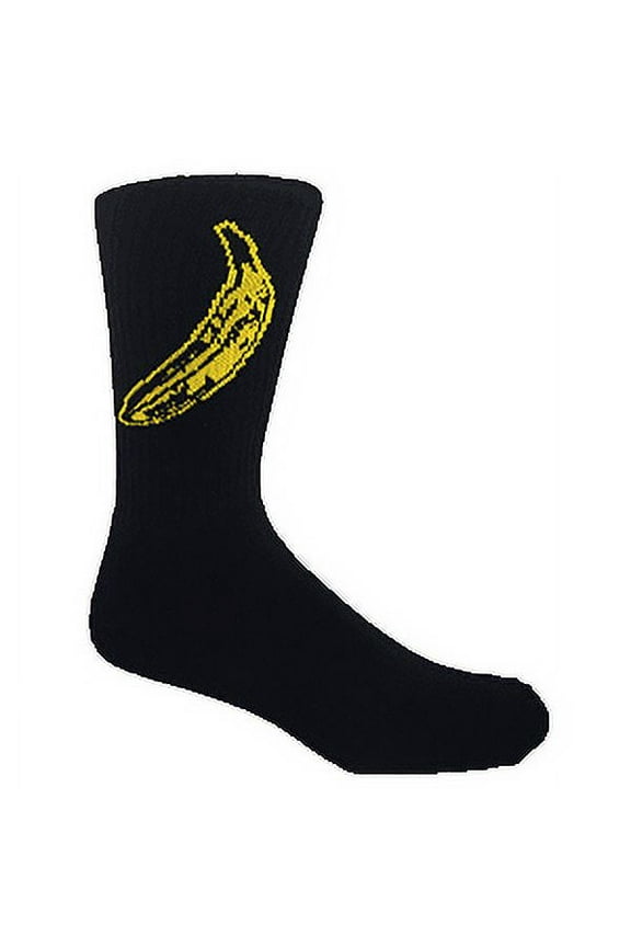 Black and Yellow Warhol Pop Art Banana Skater Crew Socks
