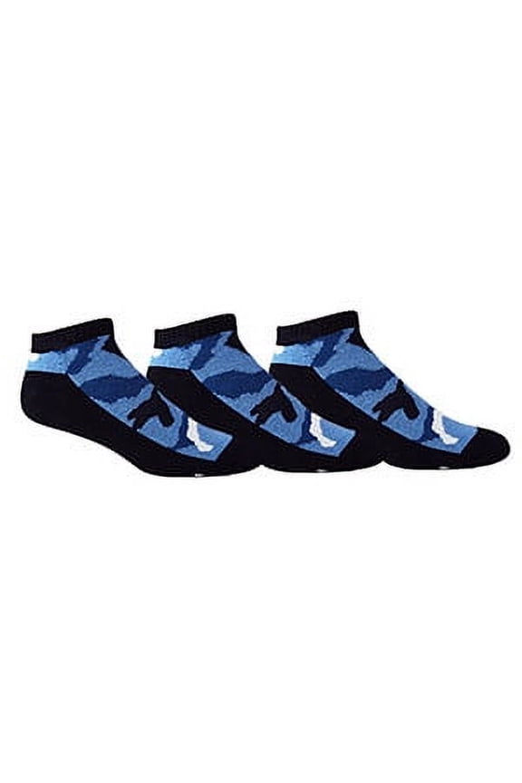 Black with Blue CAMMO Ammo Tactical No-Show Performance 3-Pack
