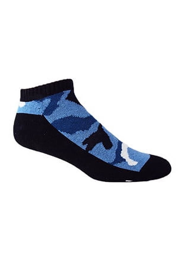 Black with Blue CAMMO Ammo Tactical No-Show Performance Socks