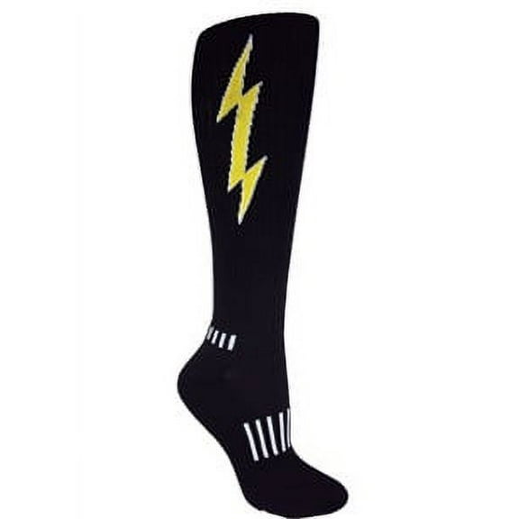 MOXY Socks Black with Electric Yellow Knee-High Insane Bolt Mudrun Socks