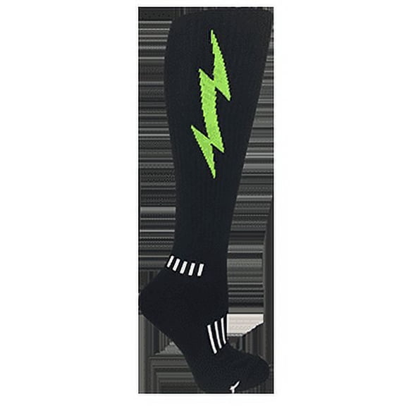 MOXY Socks Black with Lime Green Knee-High Insane Bolt Deadlift Socks