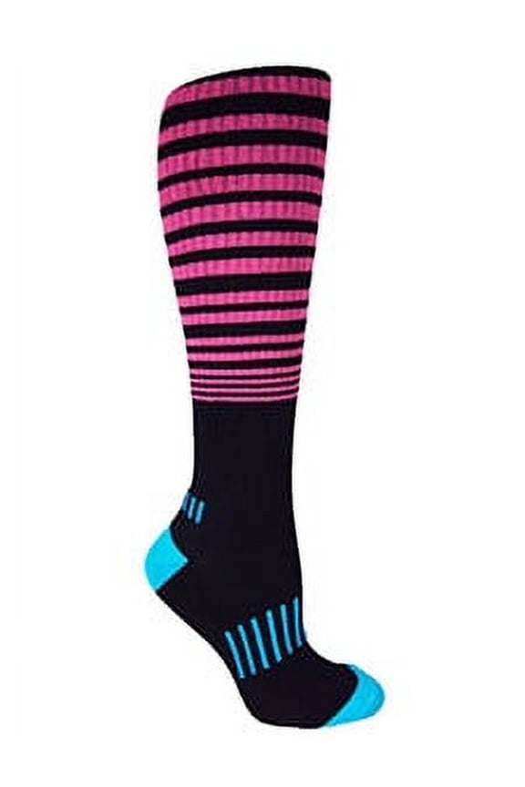 Black with Pink/Cyan Knee-High Premium The Force Fitness Deadlift Socks