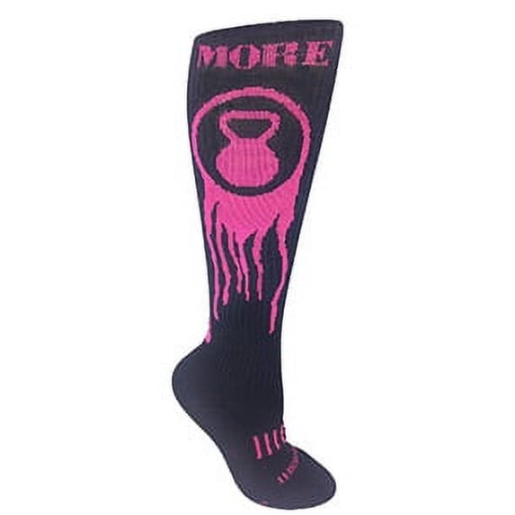 MOXY Socks Black with Pink “More Kettlebell” Fitness Deadlift Socks
