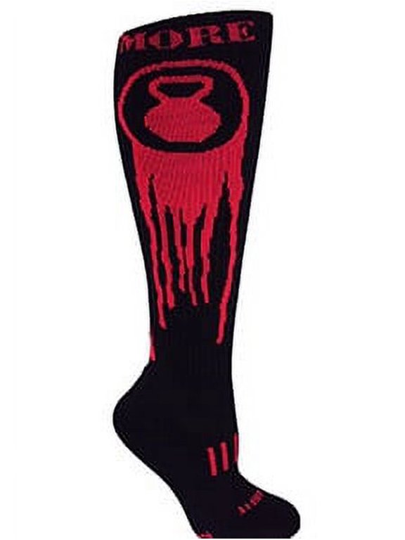 Black with Red "More Kettlebell" Crossfit Deadlift Socks