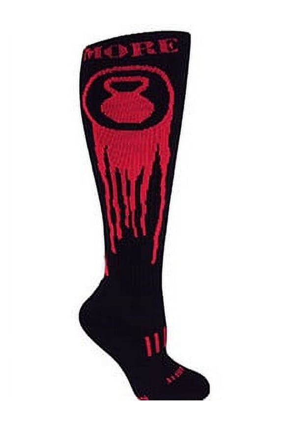Black with Red "More Kettlebell" Crossfit Deadlift Socks