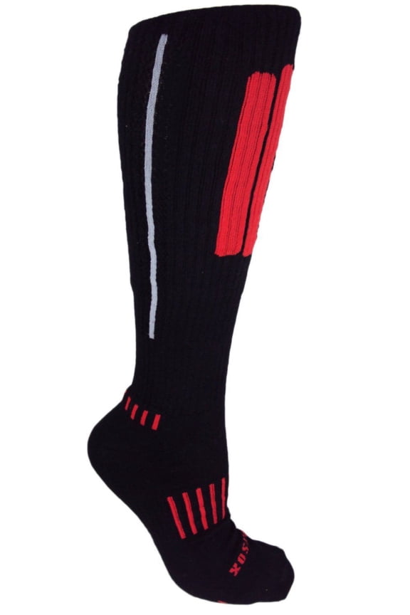 Knee-High APeX Deadlift Socks, Black/Red/Grey