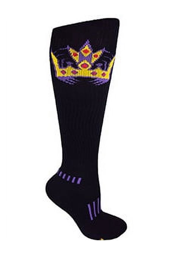 Knee-High Black with Purple KING CROWN Fitness Deadlift Socks