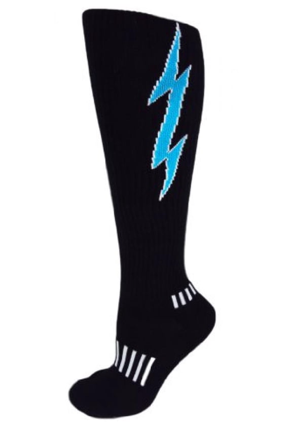 Knee-High Lightning Electric Insane Bolt Deadlift Socks (Black)