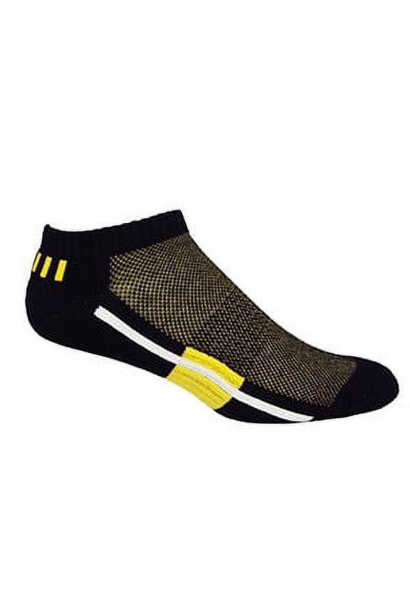 No-Show Performance AiRFLeX Yoga Socks, Black/Yellow/White