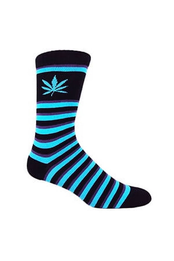 Premium Purple Haze Skater Crew Socks, Black/Purple/Blue