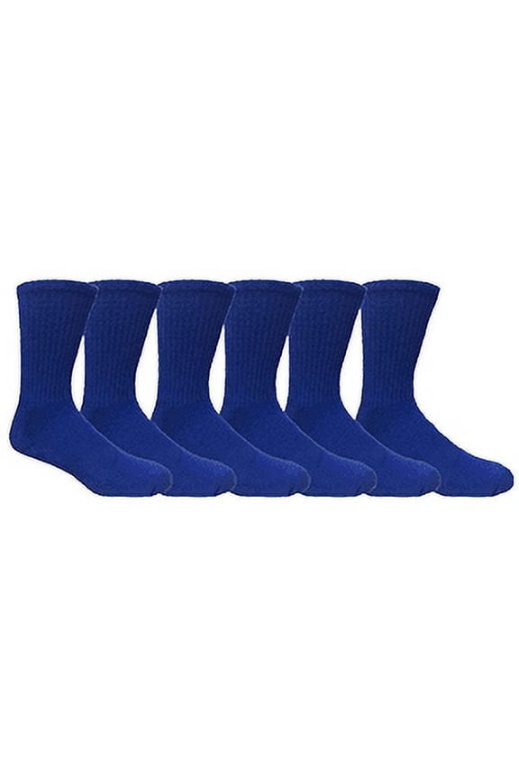 Royal Blue Running Buddy Performance Athletic Running Crew Socks 6-Pack