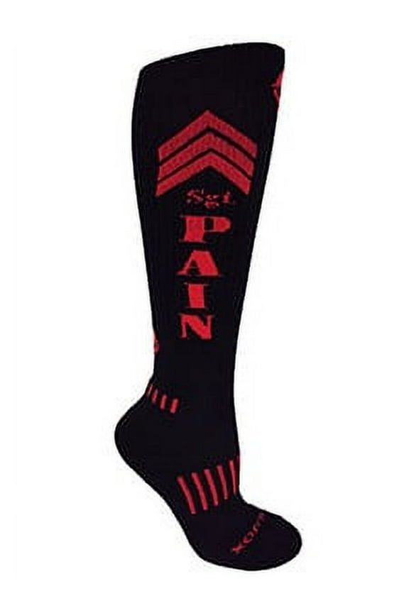 Sergeant Pain Black with Red Knee-High Deadlift Socks
