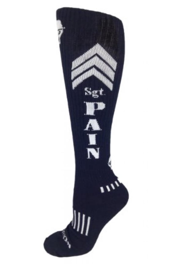 Sergeant Pain Black with White Knee-High Deadlift Socks