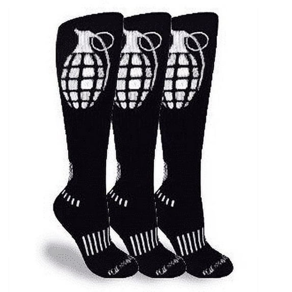 MOXY Socks THE Ultimate Grenade Black Knee-High Performance Athletic Socks 3-Pack