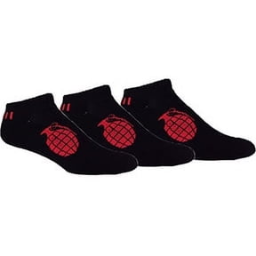 MOXY Socks THE Ultimate Grenade Black with Red Performance No-Show 3-Pack