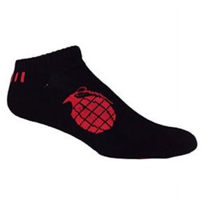 MOXY Socks THE Ultimate Grenade Black with Red Performance No-Show Socks