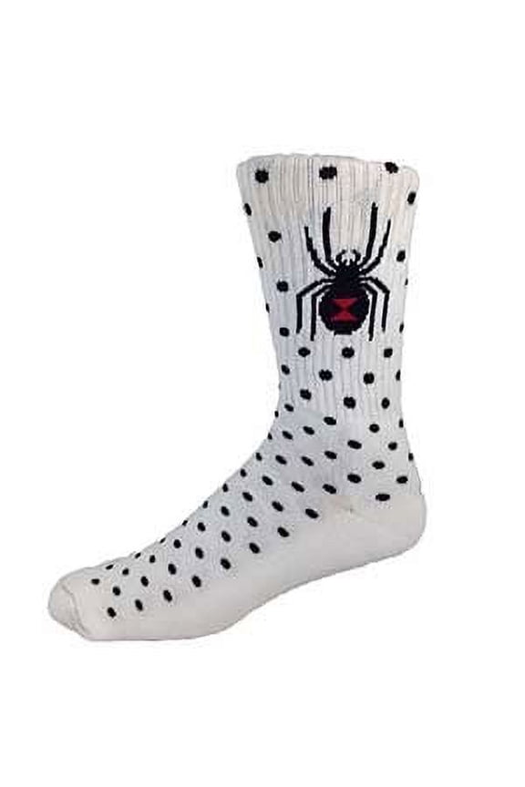 White with Black Dots "Black Widow" Skater Crew Socks
