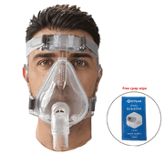MOYEAH Full Face Mask Replacement Kit with Headgear| Includes Full Face Cushion|Frame and Elbows - Covers Nose and Mouth - Reusable Oxygen Mask Supplies - Medium