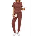 thumbnail image 1 of MOYIKO 2 Piece Lounge Sets for Women Summer Travel Outfits Crew Neck Short Sleeve Tops Long Pants Matching Sets Pajamas Clothes, 1 of 7