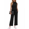 thumbnail image 1 of MOYIKO 2 Piece Sets for Women Casual Summer Outfits Sleeveless Tops and Wide Leg Pants with Pockets Travel Vacation Lounge Sets, 1 of 7