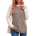 thumbnail image 1 of MOYIKO Color Block Long Sleeve Shirts for Women Crewneck Tunic Tops Casual Pullover Lightweight Sweaters Fall Outfits, 1 of 7