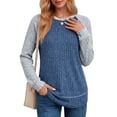 thumbnail image 1 of MOYIKO Color Block Long Sleeve Shirts for Women Crewneck Tunic Tops Casual Pullover Lightweight Sweaters Fall Outfits, 1 of 7