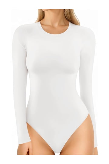 Womens Bodysuits for Stylish Comfortable Fit | White - Walmart.com