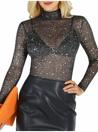 トップス NKGW / SEE THROUGH PULLOVER Women Sheer Mesh Knit Sweater Tops Oversized Long Sleeve O