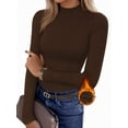 thumbnail image 1 of MOYIKO Mock Turtleneck Thermal Long Sleeve Shirts for Women Undershirts Basic Fitted Tees, 1 of 7