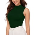 thumbnail image 1 of MOYIKO Mock Turtleneck for Women Fitted Sleeveless Tops Tight Shirts Tees, 1 of 8