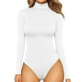 thumbnail image 1 of MOYIKO Mock Turtleneck for Women Long Sleeve Body Suits Womens Fitted Tight Basic Tops, 1 of 9