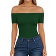 thumbnail image 1 of MOYIKO Off The Shoulder Tops for Women Short Sleeve Slim Fit Shirts Basic Clothes 2026 Fashion, 1 of 7