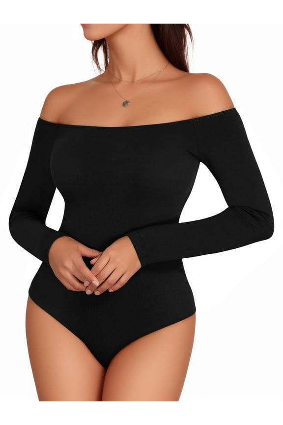 Off the Shoulder Tops for Women Long Sleeve Body Suits for Womens,Size S-XXL