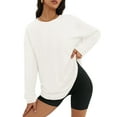 thumbnail image 1 of MOYIKO Oversized Long Sleeve Shirts for Women Casual Crewneck Loose Fit Tees Tops, 1 of 7