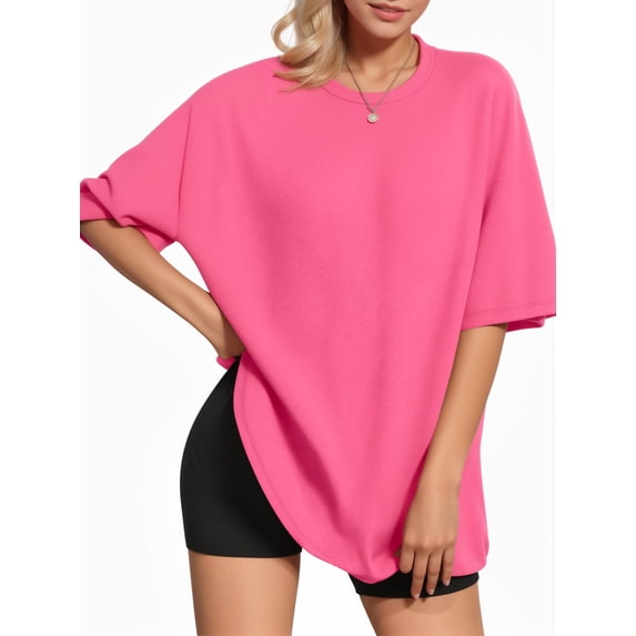 MOYIKO Oversized T Shirts for Women Short Sleeve Loose Fit Crewneck Tees Summer Tops