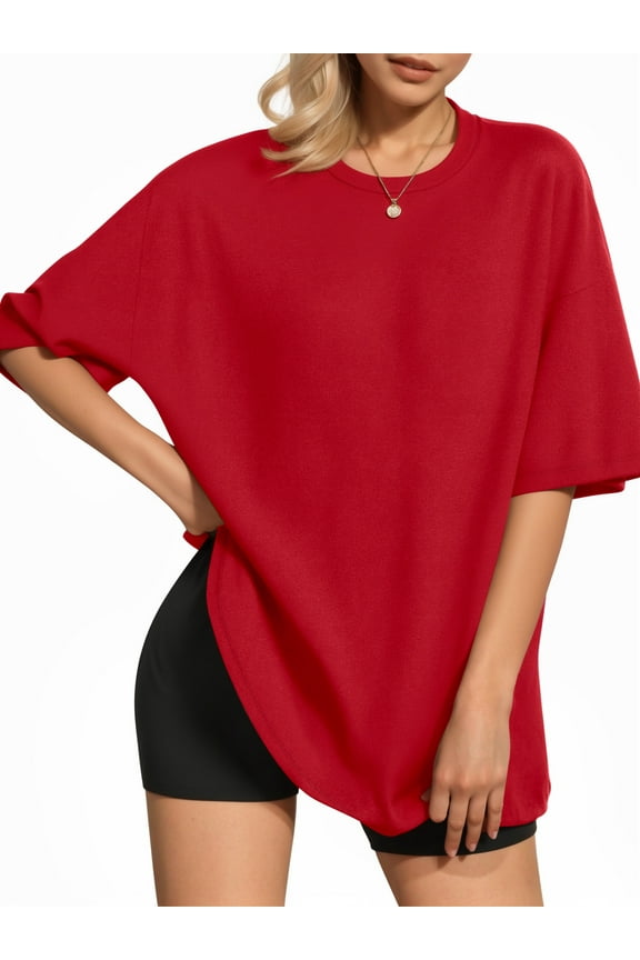 Oversized T Shirts for Women Short Sleeve Loose Fit Crewneck Tees Summer Tops