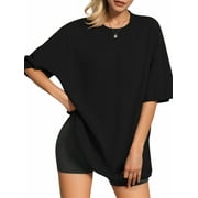 MOYIKO Oversized T Shirts for Women Crewneck Loose Fit Tees Summer Tops