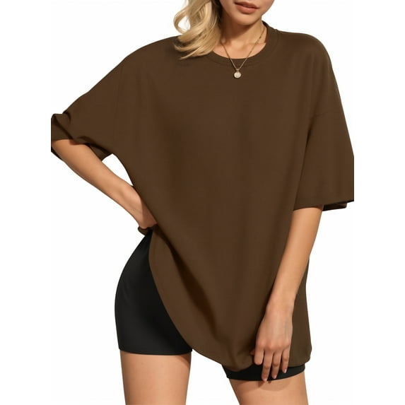 MOYIKO Oversized T Shirts for Women Short Sleeve Loose Fit Crewneck Tees Summer Tops