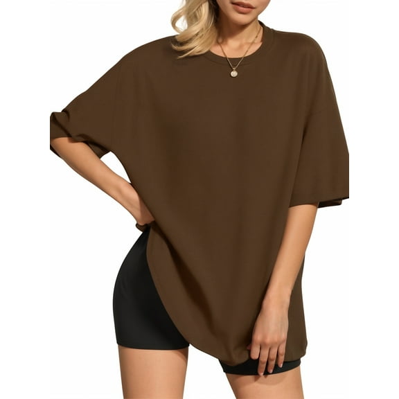 MOYIKO Oversized T Shirts for Women Short Sleeve Loose Fit Crewneck Tees Summer Tops