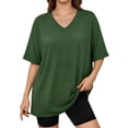 thumbnail image 1 of MOYIKO Oversized T shirts for Women V Neck Short Sleeve Loose Tees Summer Casual Basic Tops, 1 of 7