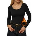 thumbnail image 1 of MOYIKO Scoop Neck Thermal Long Sleeve Shirts for Women Undershirts Basic Fitted Tees, 1 of 6