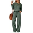 thumbnail image 1 of MOYIKO Two Piece Lounge Sets for Women Casual Lace Pajamas Set Wide Leg Pants Winter Matching 2 Piece Outfits Trendy Clothes, 1 of 7
