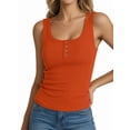 thumbnail image 1 of MOYIKO Women's Sleeveless Henley Tank Tops Ribbed V Neck Button Down T Shirts Summer Slim Fit Tee Tops, 1 of 7