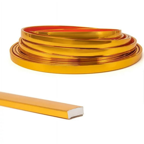 MOYISHI 10 ft Strip and Stick flexible vinyl molding trim for wall tile edges, kitchen backsplash,Mirrior rose gold frames