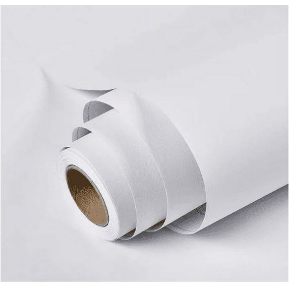 MOYISHI 17.51''x118''White Wallpaper Peel and Stick Wallpaper Removable Self Adhesive White Contact Paper Matte Textured Waterproof Cabinet Bathroom Wallpaper